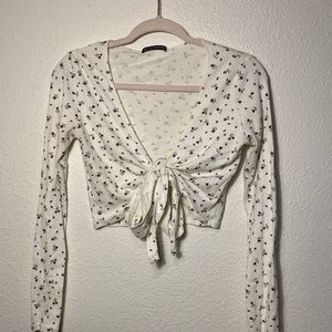 Brandy Melville Coco wrap top long sleeve